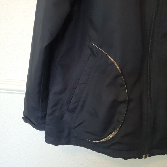 Irish Setter Country Flavor Rain Hoodie Jacket Full Zip Lined Womens Sz M Black - Picture 3 of 16